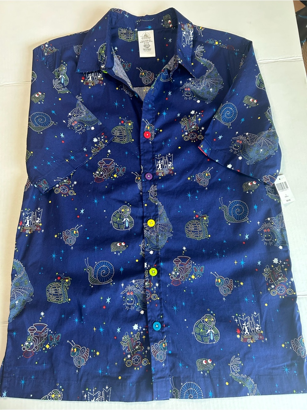 Disney Main Street Electrical Parade 50th Anniversary Button Up Shirt S NWT